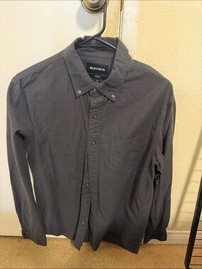 Bonobos Dark Charcoal Button-Down Casual Shirt